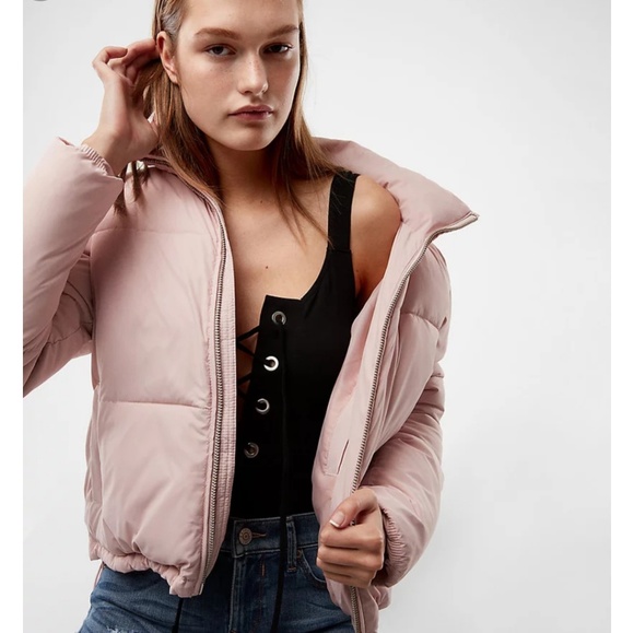 Express Jackets & Blazers - Express Zip-Front Short Puffer Coat